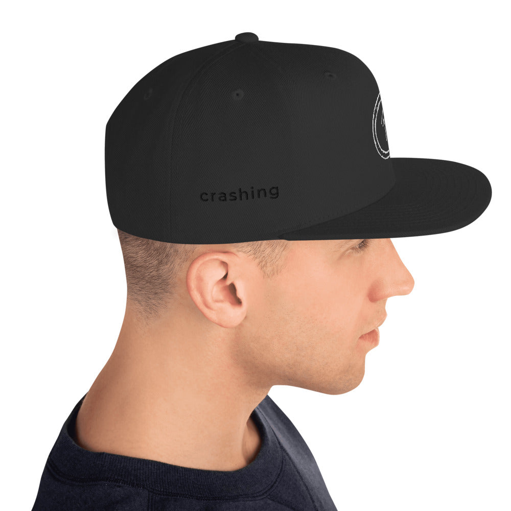 CRASHING UPWARDS - PREMIUM SNAPBACK HAT - WHITE LOGO