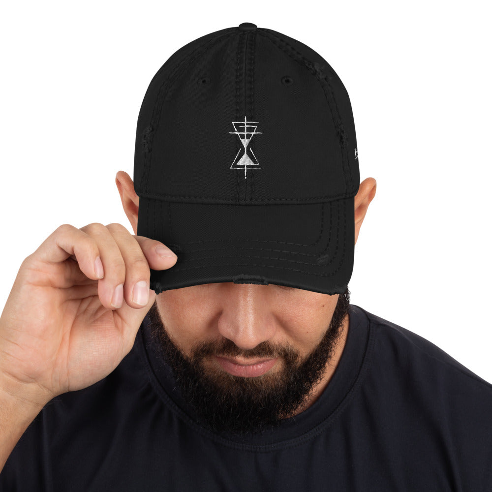 LAST HOUR - PREMIUM DISTRESSED HAT - BLACK